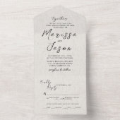 Eenvoudige en elegante canvas bruiloft all in one uitnodiging (Binnen)