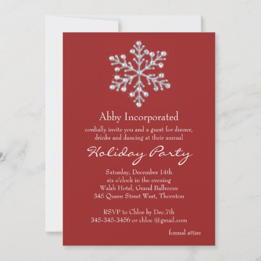 Eenvoudige en elegante Corporate Holiday Party - r Kaart (Voorkant)