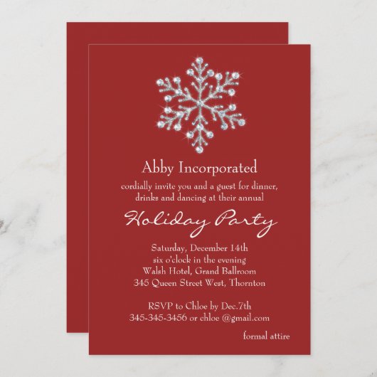 Eenvoudige en elegante Corporate Holiday Party - r Kaart (Voorkant / Achterkant)