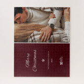 Eenvoudige en elegante Dark Burgundy-Feestdagen Legpuzzel (Verticaal)