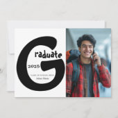 Eenvoudige en elegante diploma-uitreiking aankondi kaart (Voorkant)