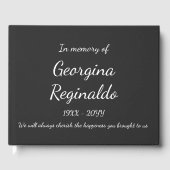 Eenvoudige en elegante donkergrijze + witte script gastenboek (Voorkant)