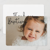 Eenvoudige en Elegante Doop Baby dank u Bedankkaart (Voorkant / Achterkant)