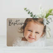 Eenvoudige en Elegante Doop Baby dank u Bedankkaart (Staand voorkant)