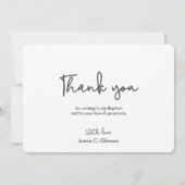 Eenvoudige en Elegante Doop Baby dank u Bedankkaart (Achterkant)