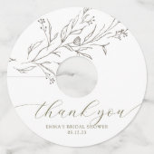 Eenvoudige en elegante Eucalyptus Branch Wine Glas Wijnglaslabel (Voorkant)