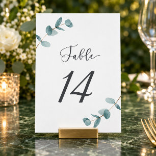 Eenvoudige en Elegante Eucalyptusbladeren Calligra Kaart