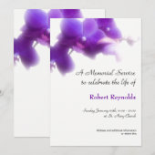 Eenvoudige en Elegante Floral Memorial Service Kaart (Voorkant / Achterkant)