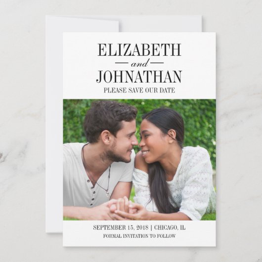 Eenvoudige en elegante foto opslaan de Kaart Datum (Voorkant)