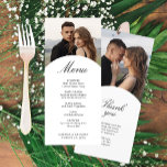 Eenvoudige en elegante foto-weduwenkaart menu<br><div class="desc">Deze Simple & Elegant Photo Wedding Menu Card is bedoeld voor het minimalistische koppel. Veranderlijke kleuren om het even welk palet te passen. Bewerk gewoon het ontwerpgereedschap om uw wijzigingen aan te brengen.</div>