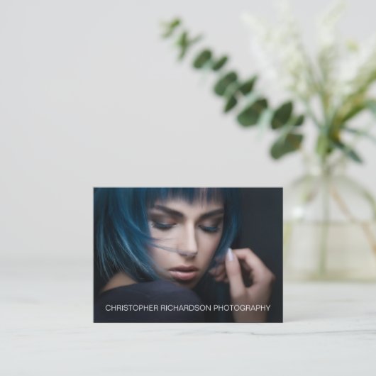 Eenvoudige en elegante fotografie visitekaartje (Staand voorkant)