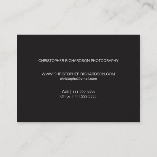 Eenvoudige en elegante fotografie visitekaartje (Achterkant)
