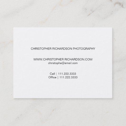 Eenvoudige en elegante fotografie visitekaartje (Achterkant)