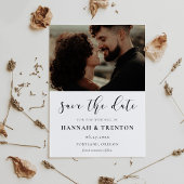 Eenvoudige en elegante fotokaart save the date