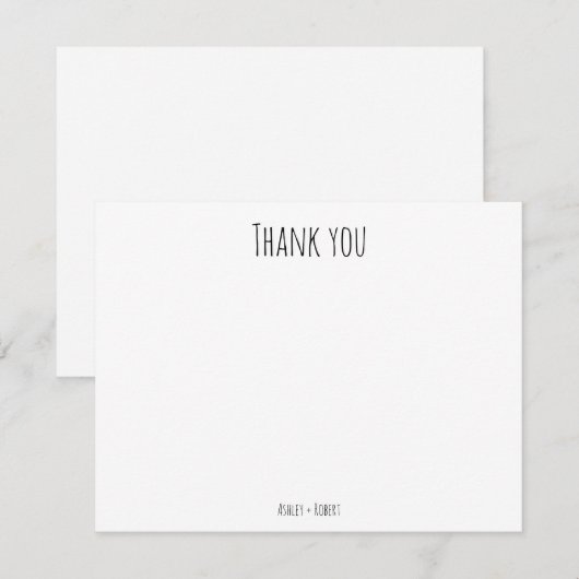 Eenvoudige en elegante gepersonaliseerde bedankkaa notitiekaartje (Voorkant / Achterkant)