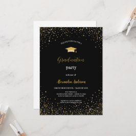 EENVOUDIGE EN ELEGANTE GOUD EN ZWART GRADUATION PA KAART