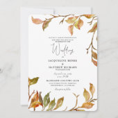 Eenvoudige en elegante Herfst Foliage Rond Wedding Kaart (Voorkant)