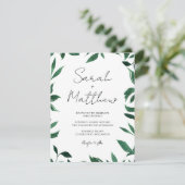 Eenvoudige en elegante huwelijksuitnodiging aankondiging (Staand voorkant)