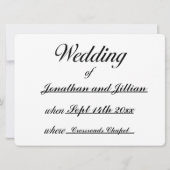 Eenvoudige en elegante huwelijksuitnodigingen kaart (Achterkant)