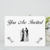 Eenvoudige en elegante huwelijksuitnodigingen kaart (Staand voorkant)