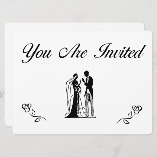 Eenvoudige en elegante huwelijksuitnodigingen kaart (Voorkant / Achterkant)