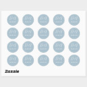 Eenvoudige en elegante initialen stoffige blauwe z ronde sticker (Vel)