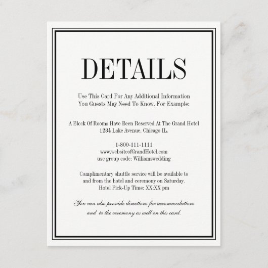 Eenvoudige en elegante Kaart met details (Voorkant)