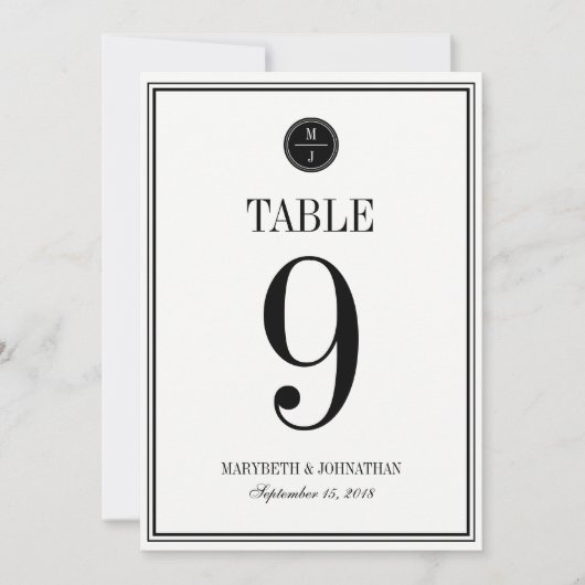 Eenvoudige en elegante Kaart van het Aantal van de (Voorkant)