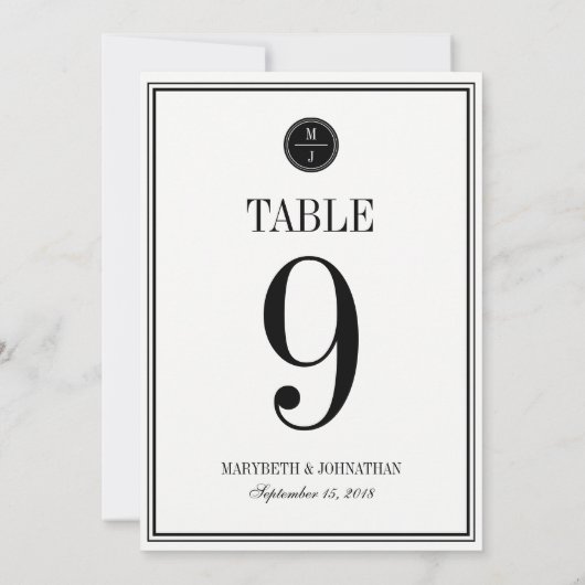 Eenvoudige en elegante Kaart van het Aantal van de (Achterkant)