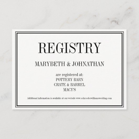 Eenvoudige en Elegante Kaart van het huwelijksregi (Voorkant)