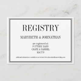 Eenvoudige en Elegante Kaart van het huwelijksregi