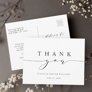 Eenvoudige en elegante kalligrafie Hartelijk dank Briefkaart
