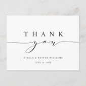Eenvoudige en elegante kalligrafie Hartelijk dank Briefkaart (Voorkant)