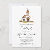 Eenvoudige en elegante kerk meisje doop kaart (Voorkant)