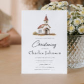 Eenvoudige en elegante Kerk Zoon doop Kaart