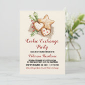 Eenvoudige en elegante kerst Cookie Exchange Kaart (Staand voorkant)