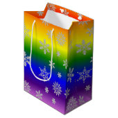 Eenvoudige en elegante kerst medium cadeauzakje (Voorkant Gekanteld)