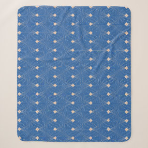 Eenvoudige en elegante kerstboom blauw en wit sherpa deken
