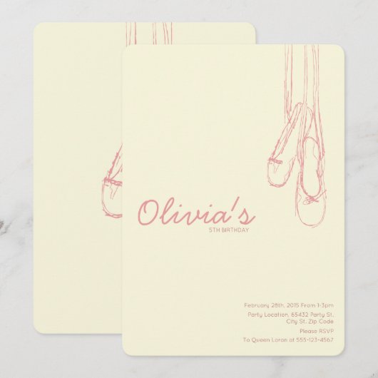 Eenvoudige en elegante kleine danseruitvindingen kaart (Voorkant / Achterkant)