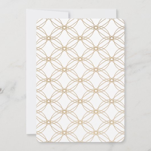 Eenvoudige en elegante koperen look met witte brui kaart (Achterkant)