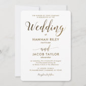 Eenvoudige en elegante koperen look met witte brui kaart (Voorkant)