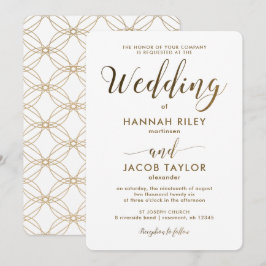 Eenvoudige en elegante koperen look met witte brui kaart