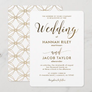 Eenvoudige en elegante koperen look met witte brui kaart