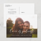 Eenvoudige en elegante liefde is geduldige bruilof briefkaart (Voorkant / Achterkant)