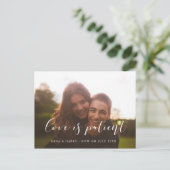 Eenvoudige en elegante liefde is geduldige bruilof briefkaart (Staand voorkant)