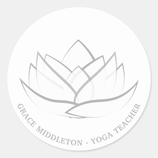 Eenvoudige en elegante Lotus Flower, aangepast Ronde Sticker (Voorkant)