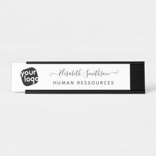 Eenvoudige en elegante, moderne, aangepaste Logo P Bureau Naambordje (Voorkant)