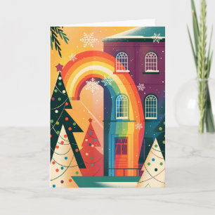 Eenvoudige en Elegante Moderne HBT-Christmiskaart Feestdagen Kaart