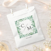 Eenvoudige en elegante monogram eucalyptus bedankzakje (Geknipt)