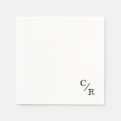 Eenvoudige en Elegante Monogram Initialen Bruiloft Servet (Voorkant)